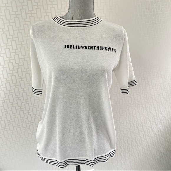 🇫🇷 Lili Sidonio Cream & Black Knit Top - Picture 4 of 11